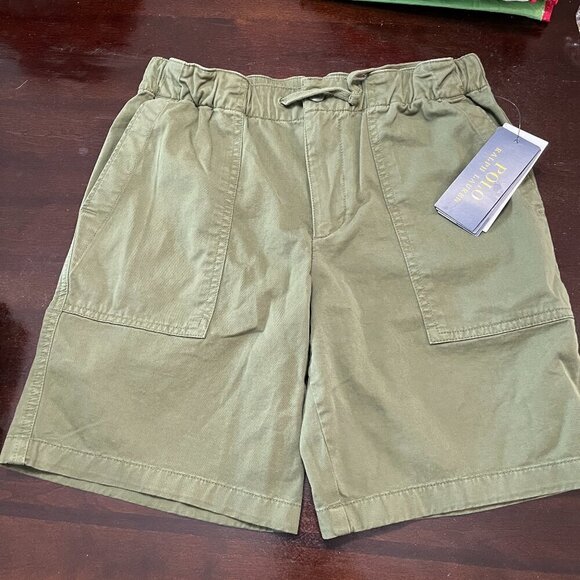 Polo Ralph Lauren Shorts Elastic Waist Prep Olive Green New Size 12 - Picture 1 of 7